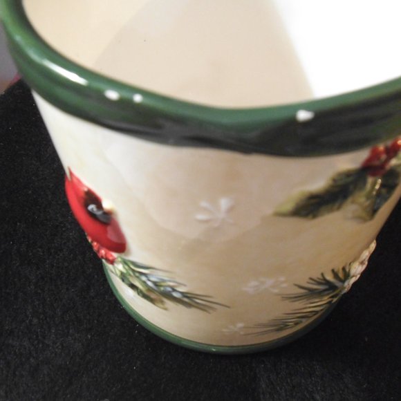 Vintage Yankee Candle 2011 Candle Holder Ceramic Christmas Birds - Picture 6 of 7